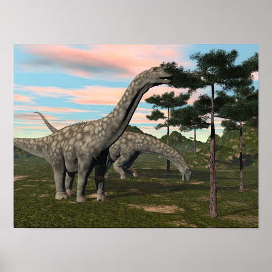 Argentinosaurus dinosaurier-Essbaum - 3D-Darstellu Poster (Vorne)
