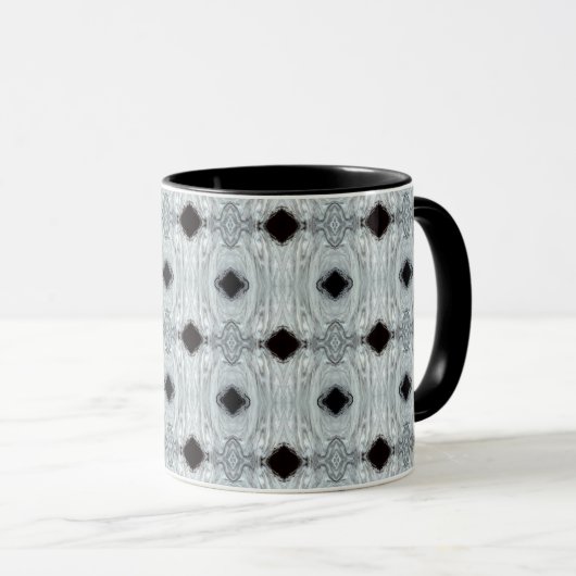 Argentum Abstract Silver Gray Black Fluid Art Tasse (VorderseiteRechts)