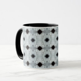 Argentum Grau und Schwarz Abstrakte Acryl Fluid Ku Tasse