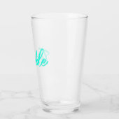 Ärger brodelt – Teal Schrift Pintglas Glas (Links)