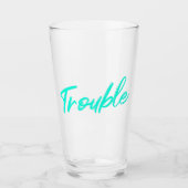 Ärger brodelt – Teal Schrift Pintglas Glas (Vorderseite)