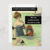 Ärger mit der Schwiegermutter Postkarte (Vorne/Hinten)