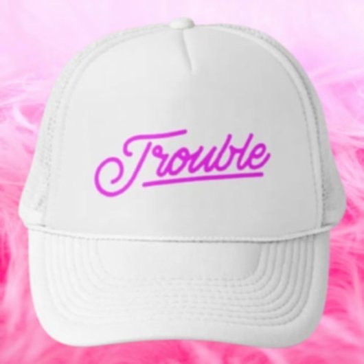 Ärger | Neon Pink Script Trucker Hat Truckerkappe
