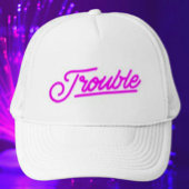 Ärger | Neon Pink Script Trucker Hat Truckerkappe