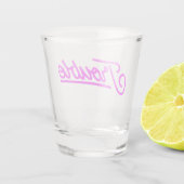 Ärger | Neonrosa Schrift Shotglas Schnapsglas (Rückseite)
