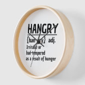 Ärger Reizbar oder schlecht gehärtet wegen Hunger Uhr (Winkel)