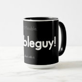 Ärger-Typ! - Klassischer Weiß-auf-Schwarz-Becher Tasse (VorderseiteRechts)