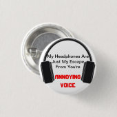 Ärgerliche Sprachkopfhörer Button (Vorne & Hinten)