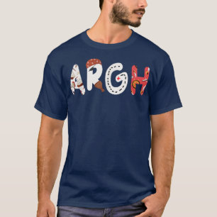 Argh Niedlich Pirate Print Letters T-Shirt