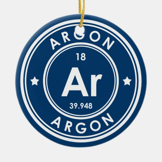 Argon Element Blue Keramik Ornament (Vorne)