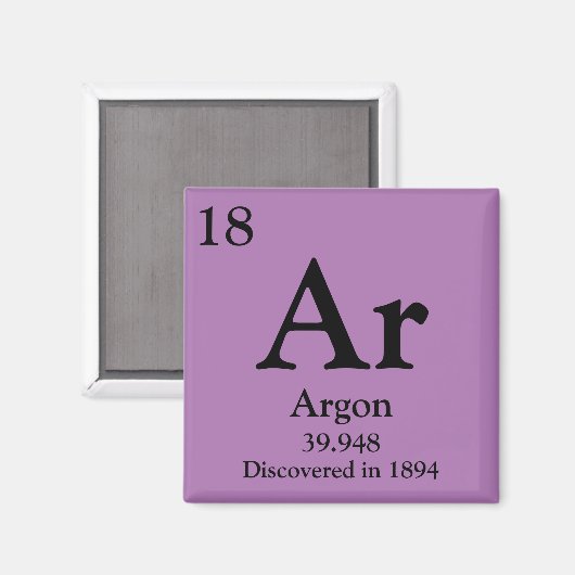 Argon Periodic Table Magnet (Vorderseite/Rückseite)