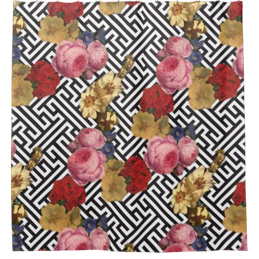 Argos mit Blumen Duschvorhang (Vorderseite)