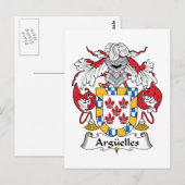 Arguelles Familienwappen Postkarte (Vorne/Hinten)