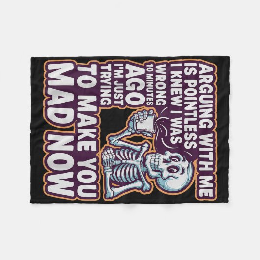 Arguing With Me Is Pointless _ Funny Sarcastic Rel Fleecedecke (Vorderseite (Horizontal))