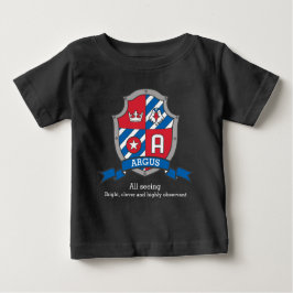 Argus Jungs Ein Name & Bedeutung Ritter Schild Baby T-shirt