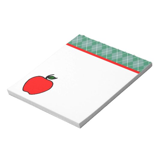Argyle Apple Lehrer's School Notepad Geschenk Notizblock (Rotiert)