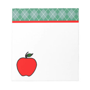 Argyle Apple Lehrer's School Notepad Geschenk Notizblock