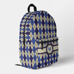 Argyle-Blätterteig Blueberry Bedruckter Rucksack