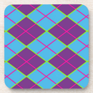 Argyle blau und lila untersetzer