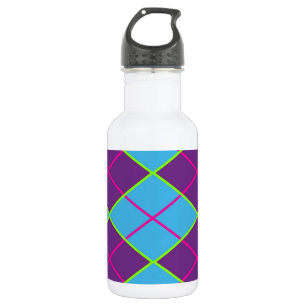 Argyle blau und violett edelstahlflasche