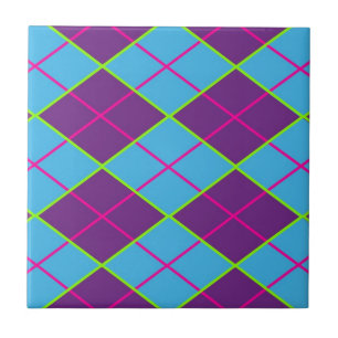Argyle blau und violett fliese