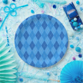 Argyle Blaue Diamanten mit dünner gepunkteter Lini Pappteller (Party)