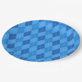 Argyle Blaue Diamanten mit dünner gepunkteter Lini Pappteller (Schrägansicht)