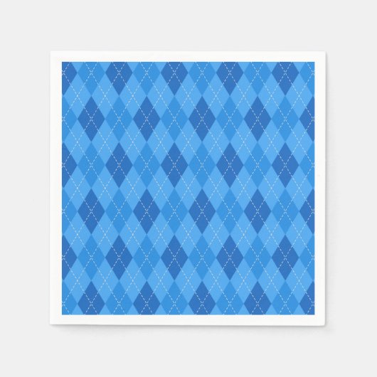 Argyle Blue diamonds with thin dotted line Serviette (Vorderseite)