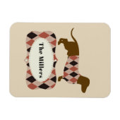 Argyle-Dachshund Magnet (Horizontal)