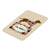 Argyle-Dachshund Magnet (Linke Seite)