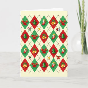 Argyle-Diamant Weihnachten Karte