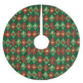 Argyle-Diamant-Weihnachtsmuster Polyester Weihnachtsbaumdecke (Vorderseite)