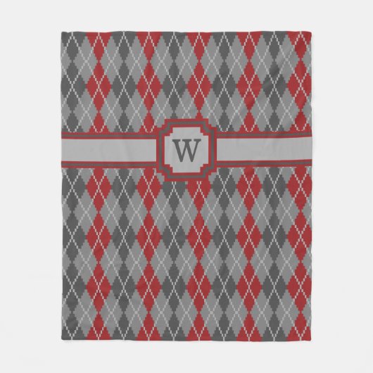 Argyle-Fleece-Decke aus Asche und Glut Fleecedecke (Vorderseite)