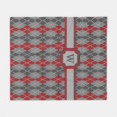 Argyle-Fleece-Decke aus Asche und Glut Fleecedecke (Vorderseite (Horizontal))