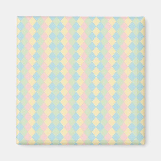 Argyle-Frühling/Ostern pastellfarbenes Muster Magnet (Vorne)
