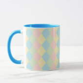 Argyle-Frühling-Pastellfarben-Muster Tasse (Links)