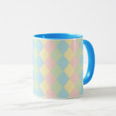 Argyle-Frühling-Pastellfarben-Muster Tasse (VorderseiteRechts)