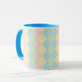 Argyle-Frühling-Pastellfarben-Muster Tasse (Vorderseite Links)