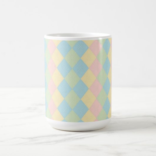 Argyle-Frühlings-Pastellfarben-Muster Kaffeetasse (Mittel)