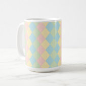 Argyle-Frühlings-Pastellfarben-Muster Kaffeetasse (Vorderseite Links)