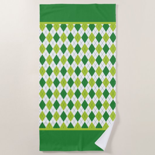 Argyle Green Strandtuch (Vorderseite)