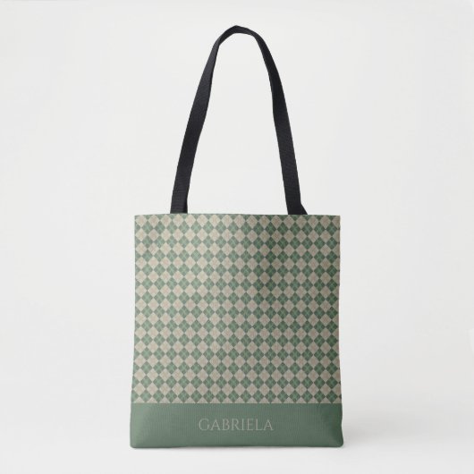 Argyle-Grün-Mustername-Tasche Tasche (Vorderseite)