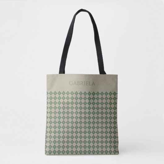 Argyle-grüne Mustername-Tasche Tasche (Vorderseite)