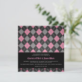 Argyle; Hochzeit Einladung (Stehend Vorderseite)
