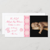 Argyle - It's A Girl... Our Precious Little Pearl Ankündigung (Vorne/Hinten)