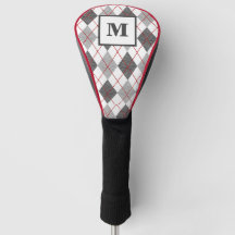 Argyle Karo Rot Grau Silber Golf Benutzerdefiniert
