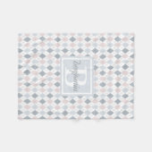 Argyle-Karodeckchen in Pastellrosa und Blau Fleecedecke (Vorderseite (Horizontal))