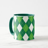 Argyle-Muster, grün und weiß Tasse (Vorderseite Links)