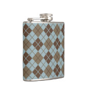 Argyle-Muster in Blau und Taupe Flachmann (Rechts)