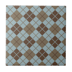 Argyle-Muster in Blau und Taupe Fliese